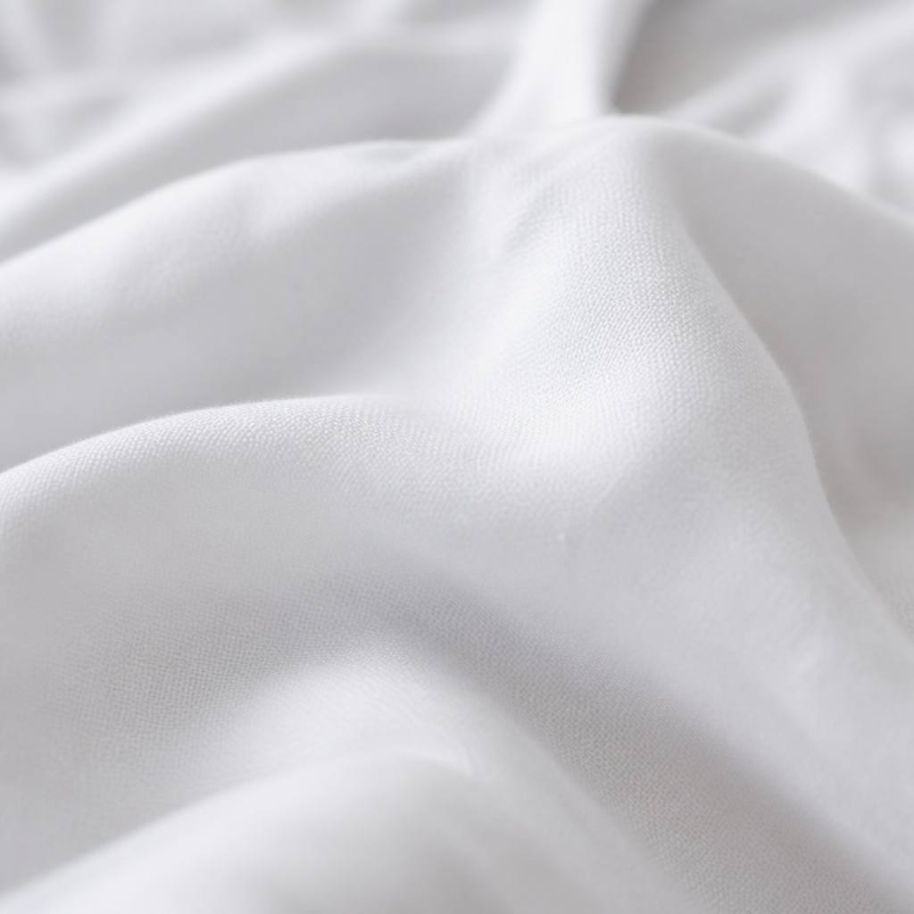 ベッドの上で寝具の生地を近くから見たところ